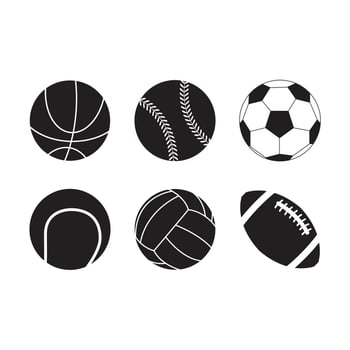 set of different sports balls isolated on white background vector