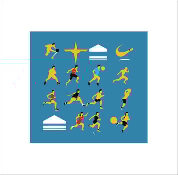 Avatar sports icon vector art