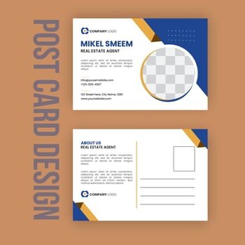 Corporate business creative agency Postcard template design vector
