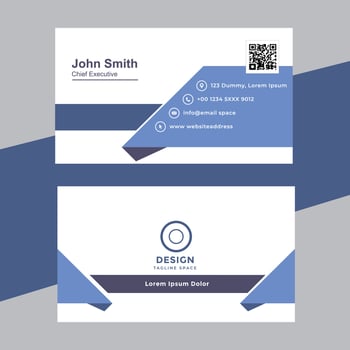 Blue and White modern business card template vector
