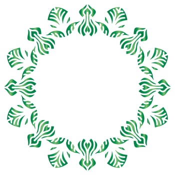 Mandala round frame with flowers and leaf vector