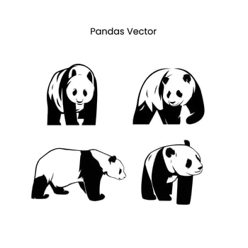 giant panda vector illustration isolated on white background