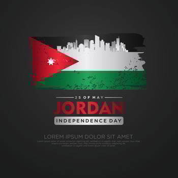 Jordan independence day greeting card template vector