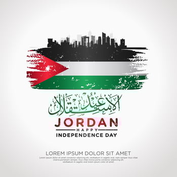 Jordan independence day greeting card template vector
