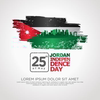 Jordan independence day greeting card template vector