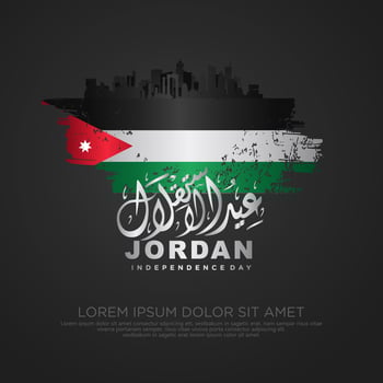 Jordan independence day greeting card template vector