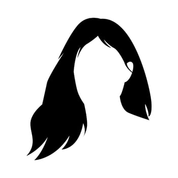 woman long hairstyle silhouette. isolated on white background. vector illustration.