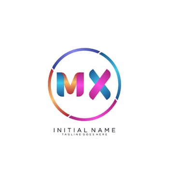 Letter MX colorfull logo premium elegant template vector