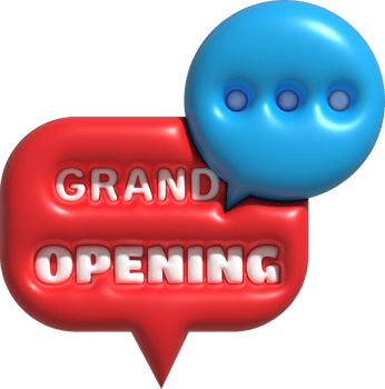 3d business grand opening hours icon shop e-commerce illustration png