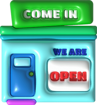 3d business opening hours icon shop e-commerce illustration png