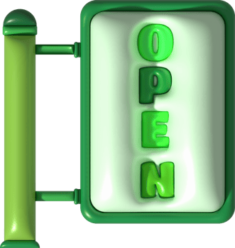 3d business opening hours icon shop e-commerce illustration png