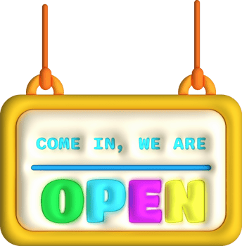 3d business come we are opening hours icon e-commerce illustration png