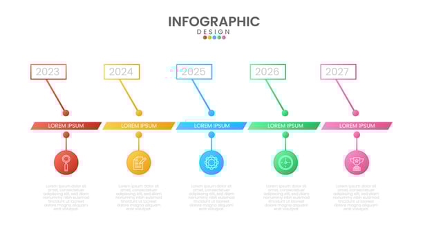 Infographic business design template of 5 Steps Timeline vector
