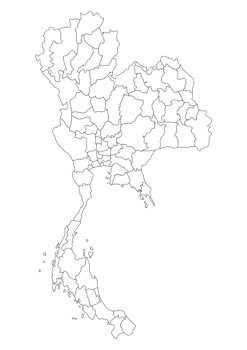 Thailand map with the administration of regions and provinces map png