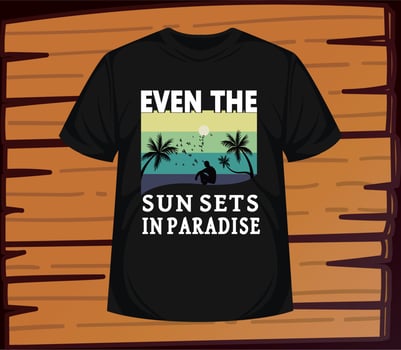 t shirt design sun sets vector art eps