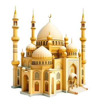 golden mosque isolated on transparent background png