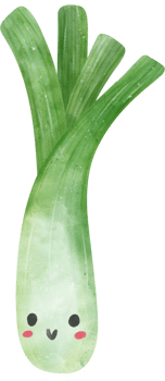 cute kawaii Watercolor fresh leeks vegetable vibrant color hand drawing png