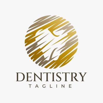 Luxury dental tooth logo icon design. Elegance gold dentist teeth logo branding. vector
