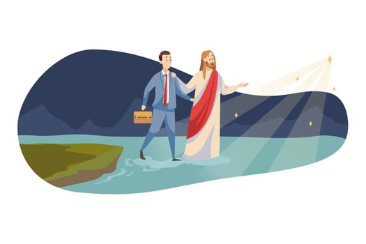 Religion, christianity, business, support, success concept vector