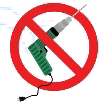 Ban drill icon flat vector