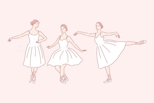 Dancing, ballet, teaching set concept vector
