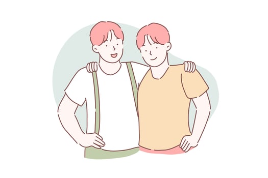 Brotherhood, friendship, partnership concept vector