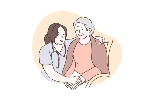 Nursing home, hospital, hospice concept. vector