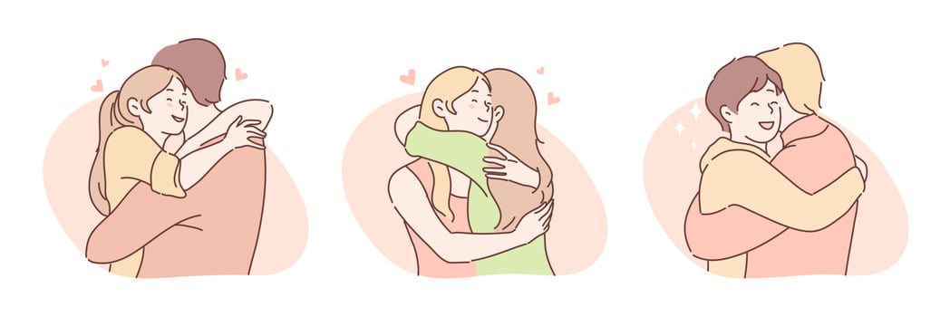 Love, relatioship, gay, lesbian, couple set concept vector