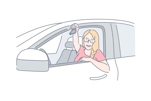 Car, buy, passing driving concept vector
