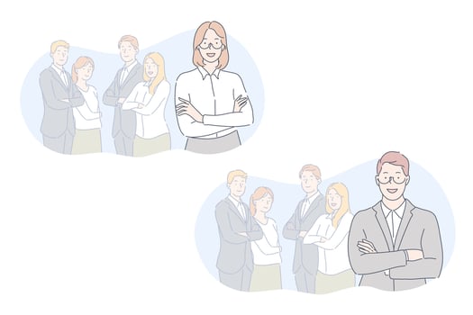 Team, leader, coworking set concept vector