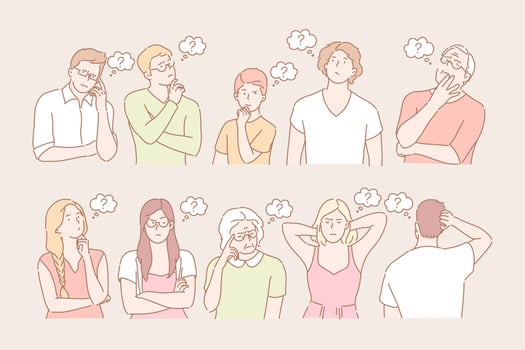 Set of thinking people concept vector