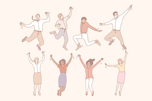 Jumping business people set vector