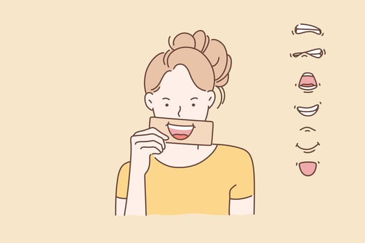 Change of mood, emotional intelligence concept. vector