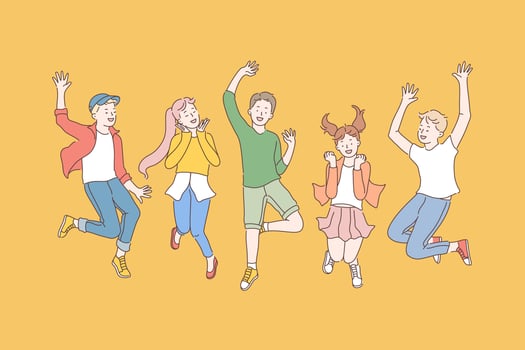 Childhood, friendship, party concept vector