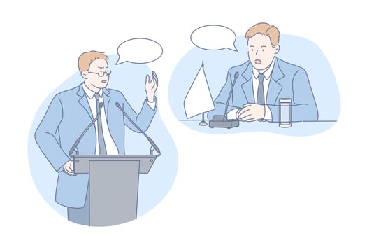 Politics, negotiation, debate set concept vector