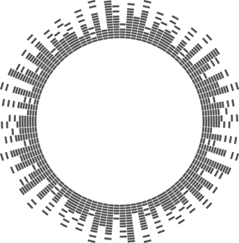 Abstract circular equalizer. Round audio eq soundwaves. Graphic abstract frame png
