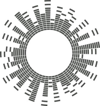 Abstract circular equalizer. Round audio eq soundwaves. Graphic abstract frame png