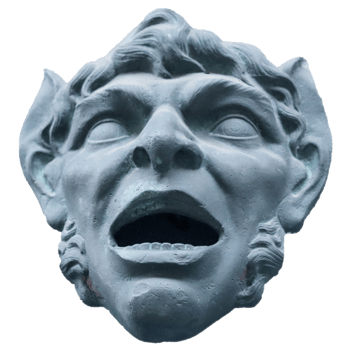 Close up fragment of medieval metal doors with decorative head concept photo. png