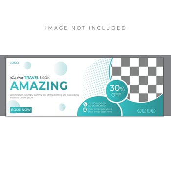 Professional And Creative Social Media Cover Banner Design For Travel Agency. Holiday Web Banner Template With Unique Layout. Tour, Vacation, Marketing,Business,Promotion. vector