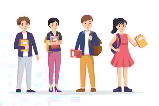 character student. Back to school , university concept vector illustration