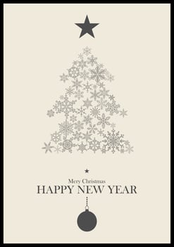 Christmas tree made of paper snowflakes. Vector illustration. Icon.