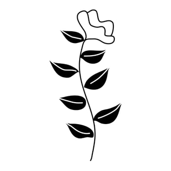 Aesthetic floral plant elements illustration vector