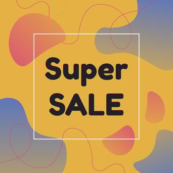 Big sale flyer poster social media post template with liquid fluid shapes for business design. Square shape. Vector illustration