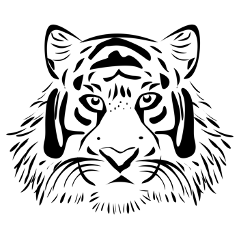black and white tiger png