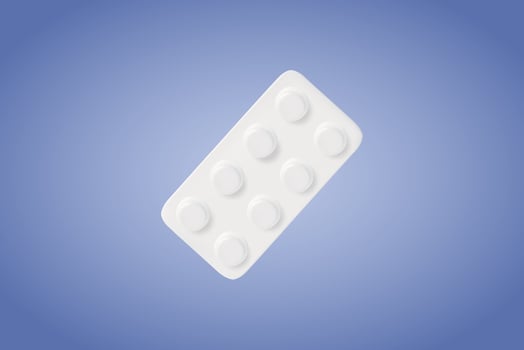 3d Health Care Concept Plasticine Cartoon Style Blister Medicine Pill Pack. Vector
