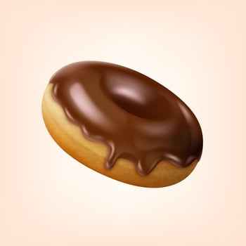 Realistic Detailed 3d Chocolate Glazed Donut. Vector