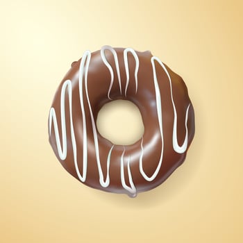Realistic Detailed 3d Milk Chocolate Glazed Donut. Vector