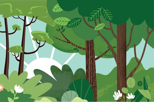 Nature illustration. Vector concept for web banner, poster, marketing, social media, background.