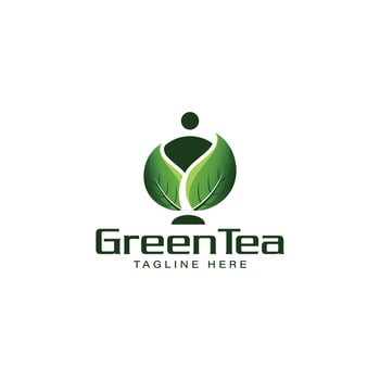 green tea logo design. logo inspiration vector