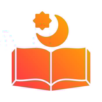 quran book religion islamic gradient icon button vector illustration